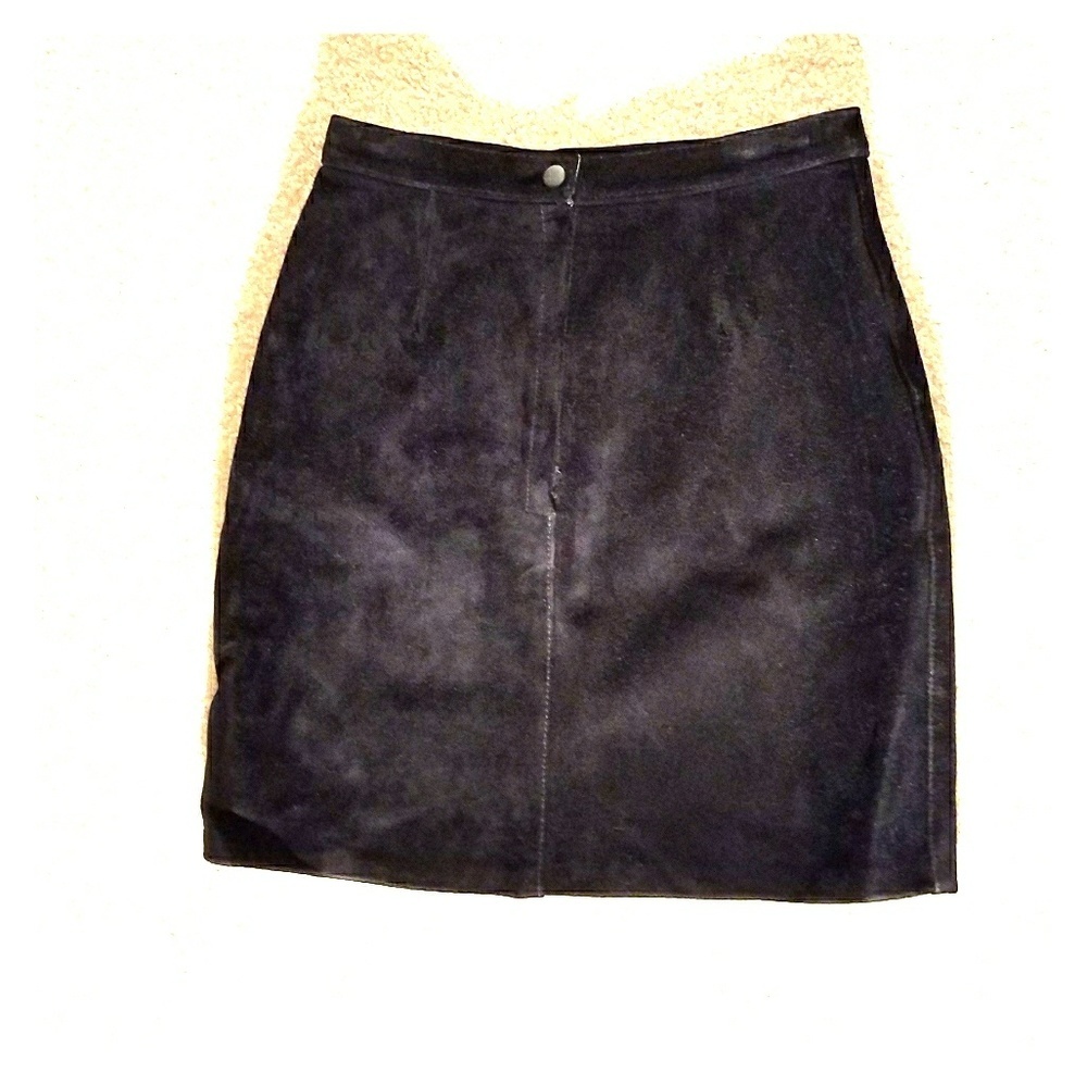 Comint Black Suede Skirt Size 7/8 Made in Argentina